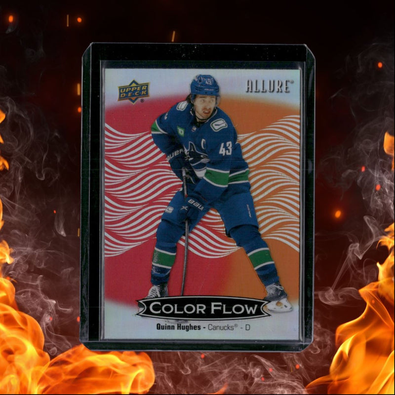 2024-25 Upper Deck Allure Quinn Hughes Color Flow Red Orange
