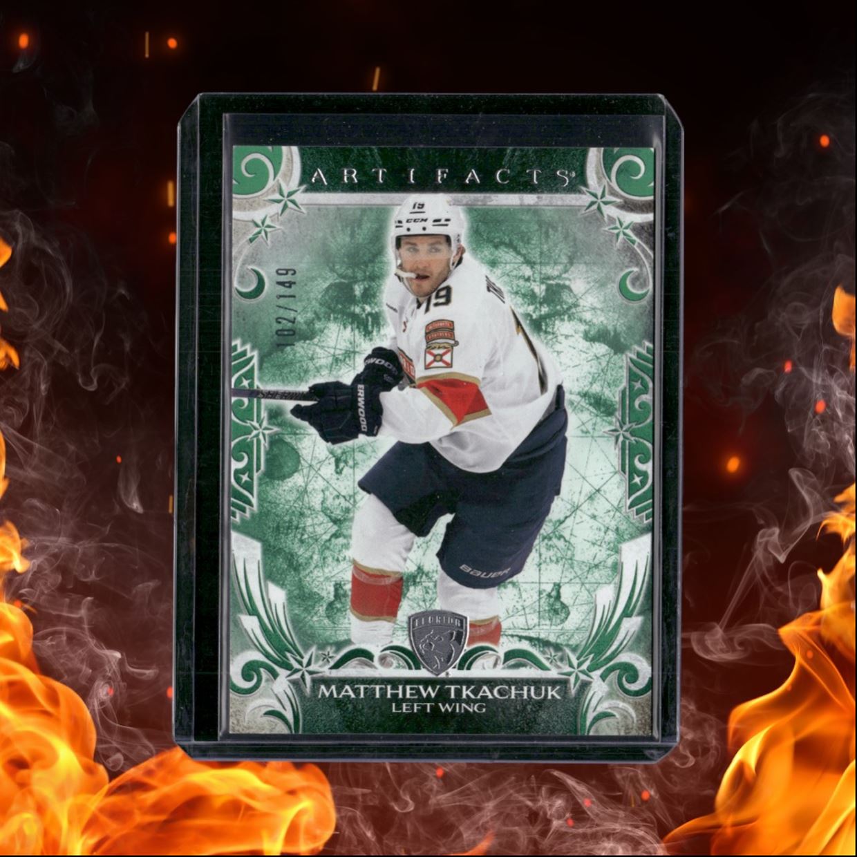 2024-25 Upper Deck Artifacts Matthew Tkachuk Emerald 102/149 #126