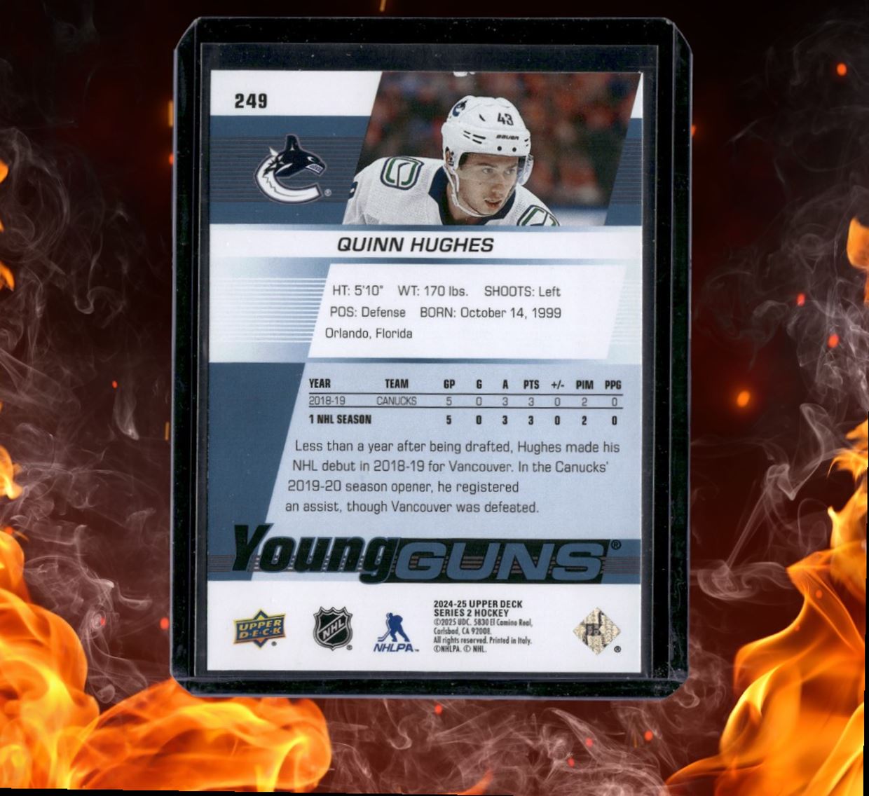 2024-25 Upper Deck Quinn Hughes Renewed Young Guns (C) #249