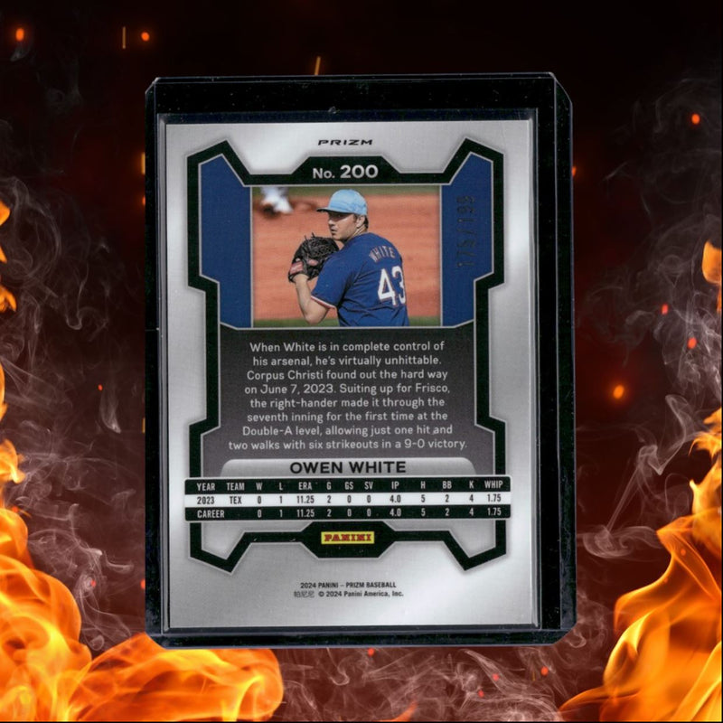 2024 Panini Prizm Owen White Blue Prizm 175/199