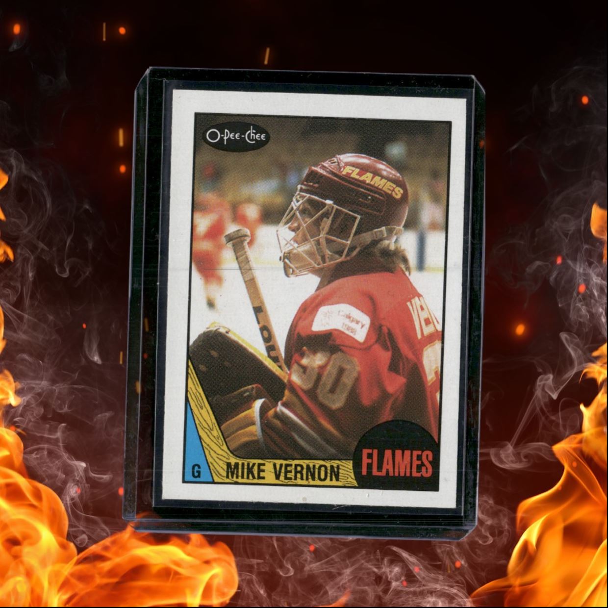 1987-88 O-Pee-Chee Mike Vernon (B) Rookie #215