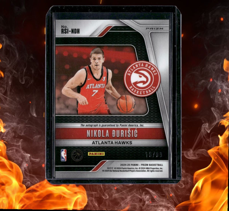 2024-25 Panini Prizm Nikola Burisic Signatures Red Prizm Rookie Auto