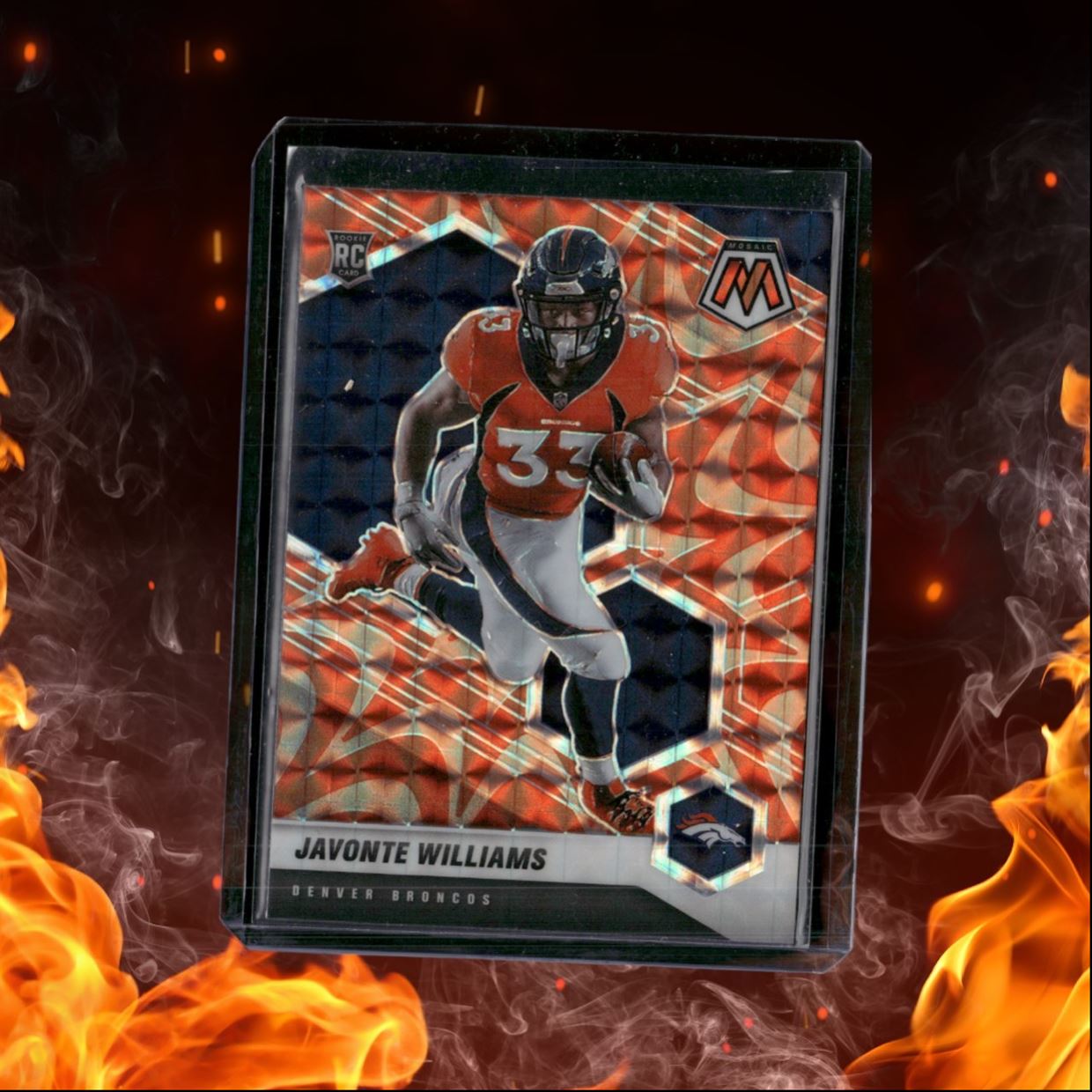 2021 Panini Mosaic Javonte Williams Orange Mosaic Prizm Rookie #315