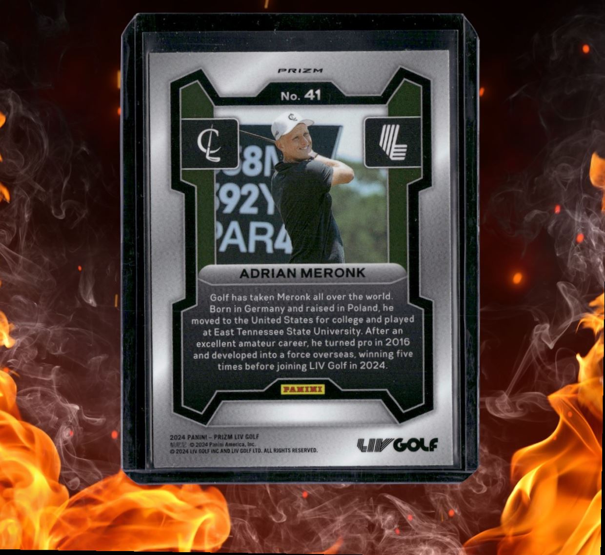 2024 Panini Prizm LIV Golf Adrian Meronk Silver Prizm Rookie #41