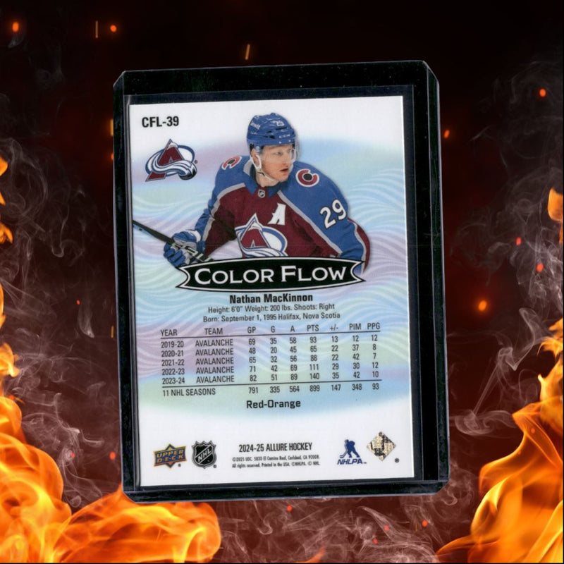 2024-25 Upper Deck Allure Nathan MacKinnon Color Flow Red Orange