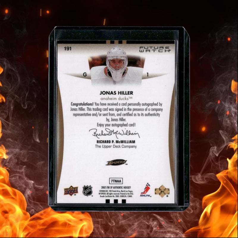 2007-08 SP Authentic Jonas Hiller Future Watch Rookie Auto 700/999