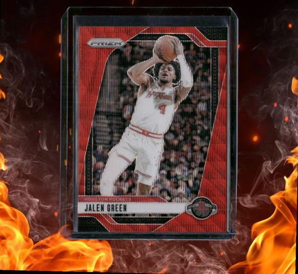 2024-25 Panini Prizm Jalen Green Red Wave Prizm #102