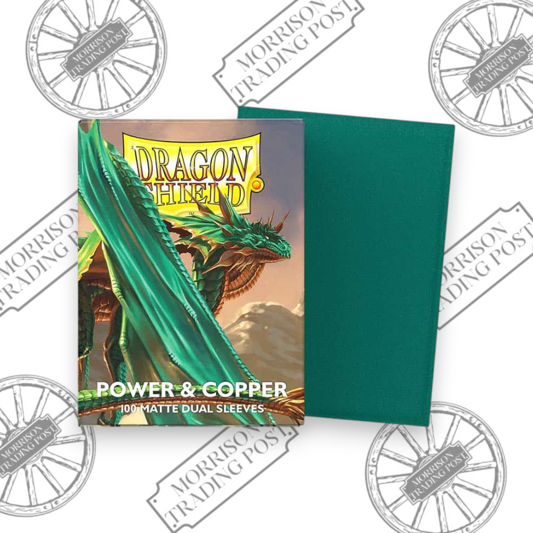 Dragon Shield Matte Dual Power & Copper Card Sleeves (100-count) — box and sleeve