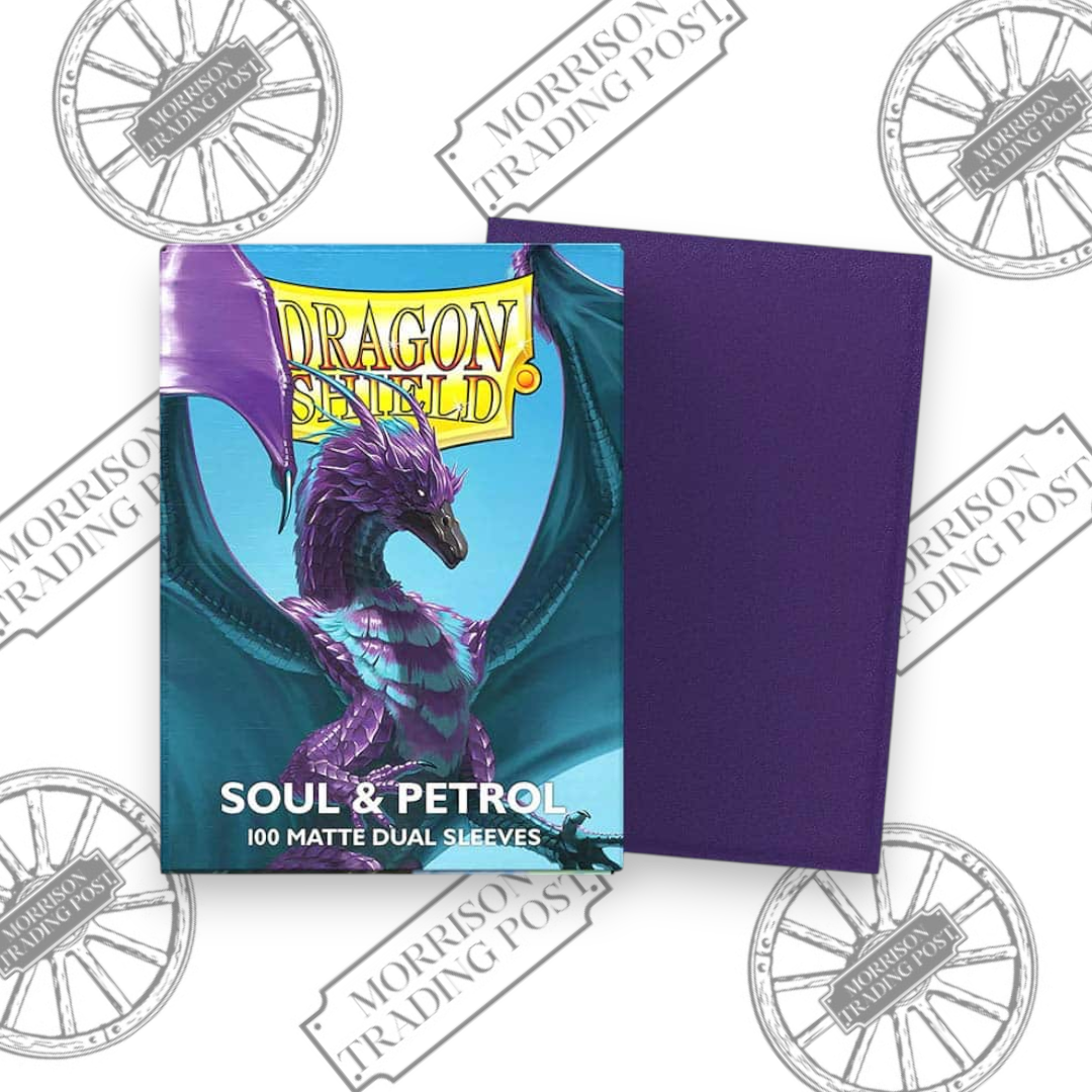 Dragon Shield Matte Dual Soul & Petrol Card Sleeves (100-count) — box and sleeve