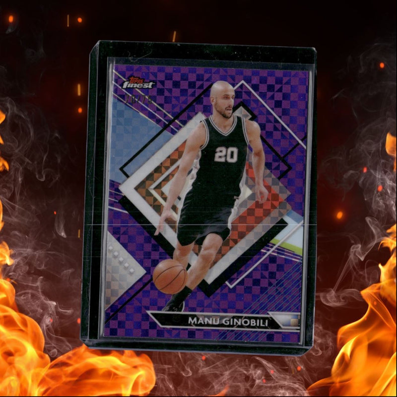 2023-24 Topps Finest Basketball Manu Ginobili Purple Checkerboard Refractor Rare