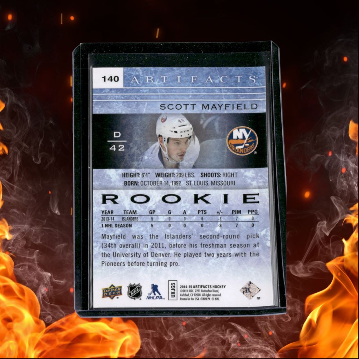 2014-15 Upper Deck Artifacts Scott Mayfield Rookie 030/999 #140