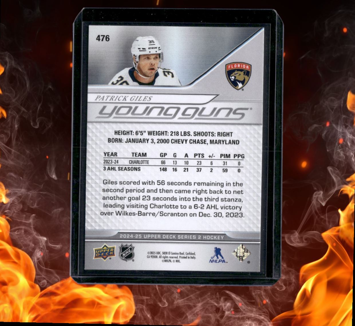 2024-25 Upper Deck Patrick Giles Young Guns (D) Rookie #476