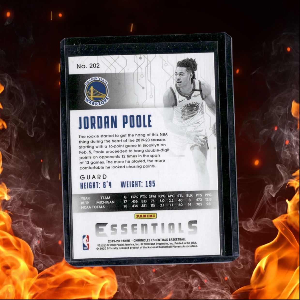 2019-20 Panini Chronicles Jordan Poole Essentials Pink Rookie #202