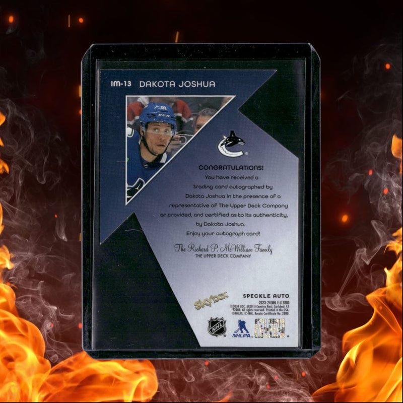 2023-24 SkyBox EX 2000 Dakota Joshua Index Movers Speckle Auto