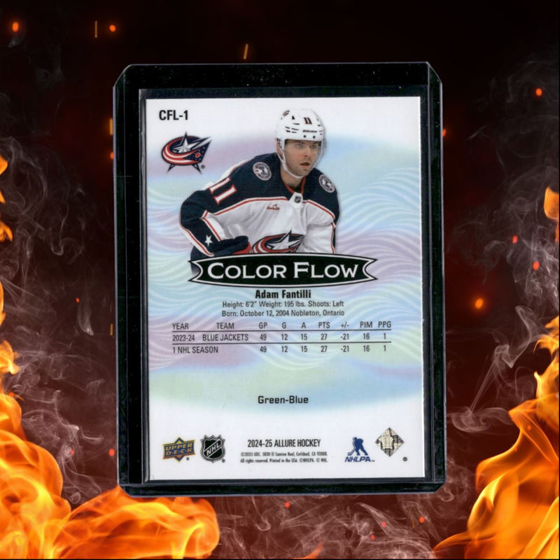 2024-25 Upper Deck Allure Adam Fantilli Color Flow Green Blue