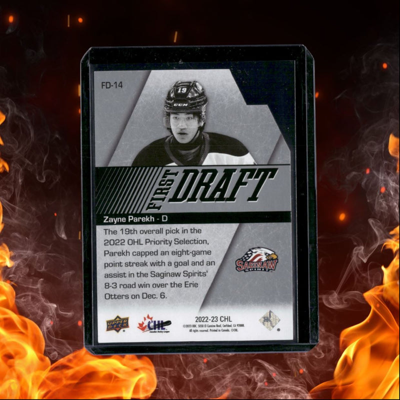 2022-23 Upper Deck CHL Zayne Parekh First Draft Prospect