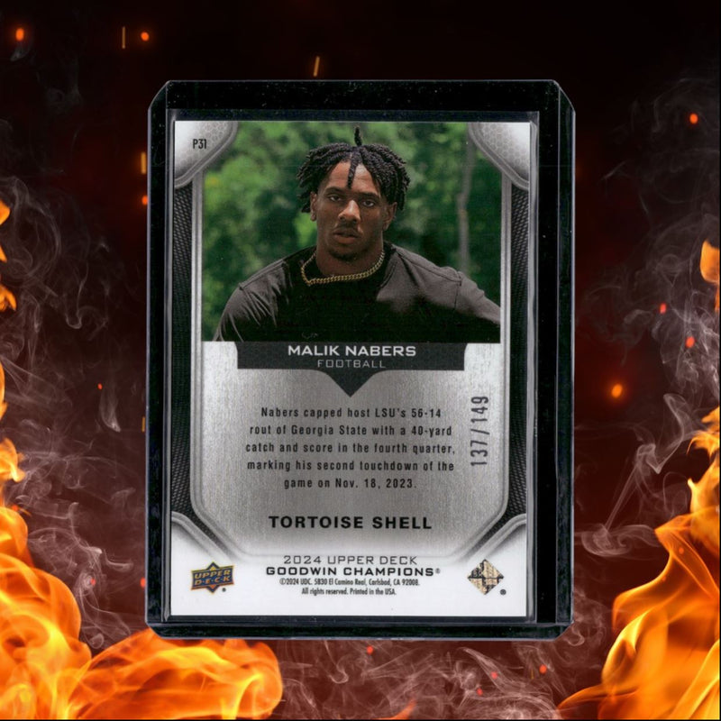 2024 Upper Deck Goodwin Champions Malik Nabers Platinum Tortoise Shell Rookie