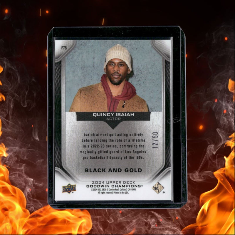 2024 Upper Deck Goodwin Champions Quincy Isaiah Portraits Black and Gold 12/50