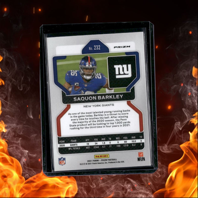 2021 Panini Prizm Saquon Barkley Red Cracked Ice Prizm