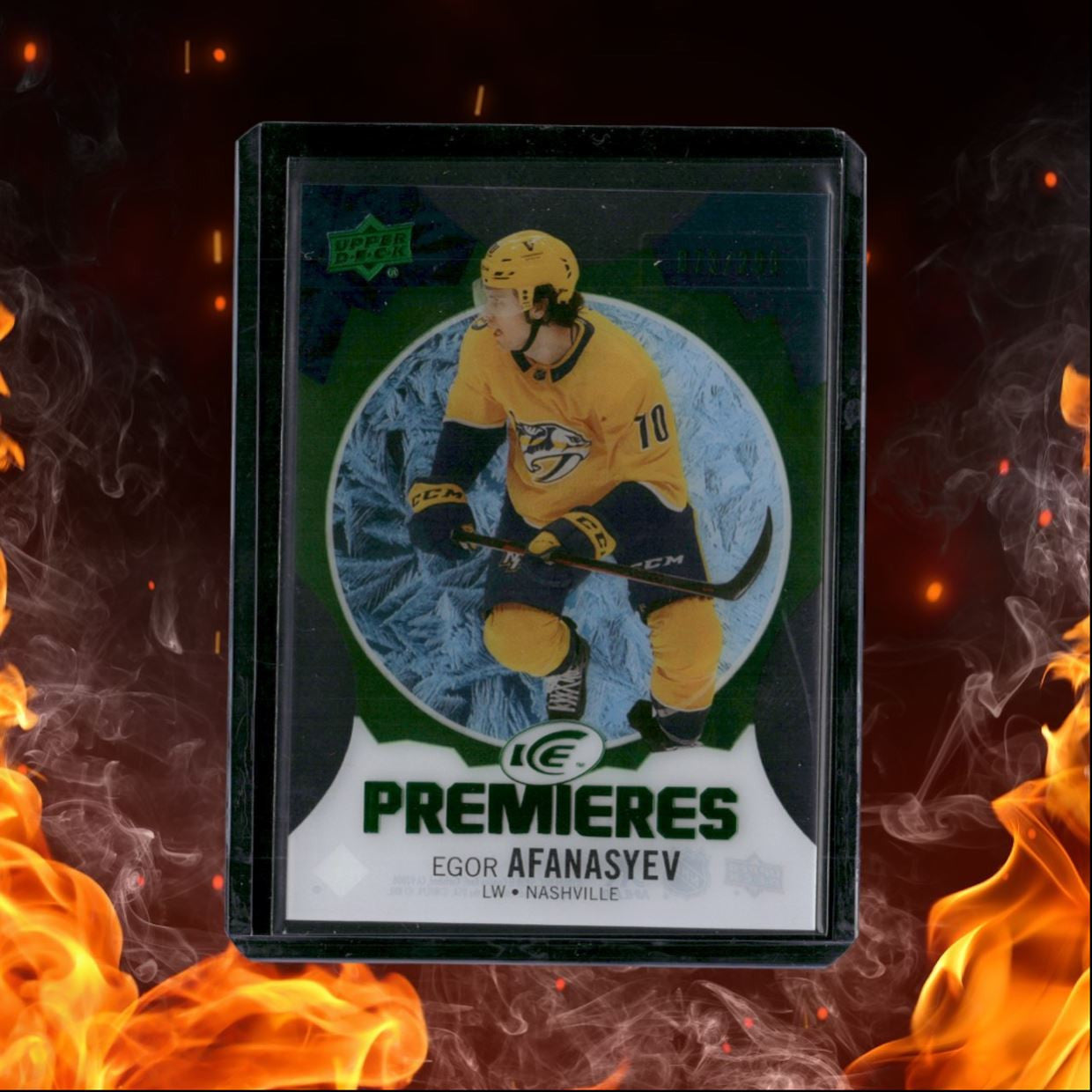 2023-24 Upper Deck Ice Egor Afanasyev Ice Premieres Green Rookie 073/299 #187