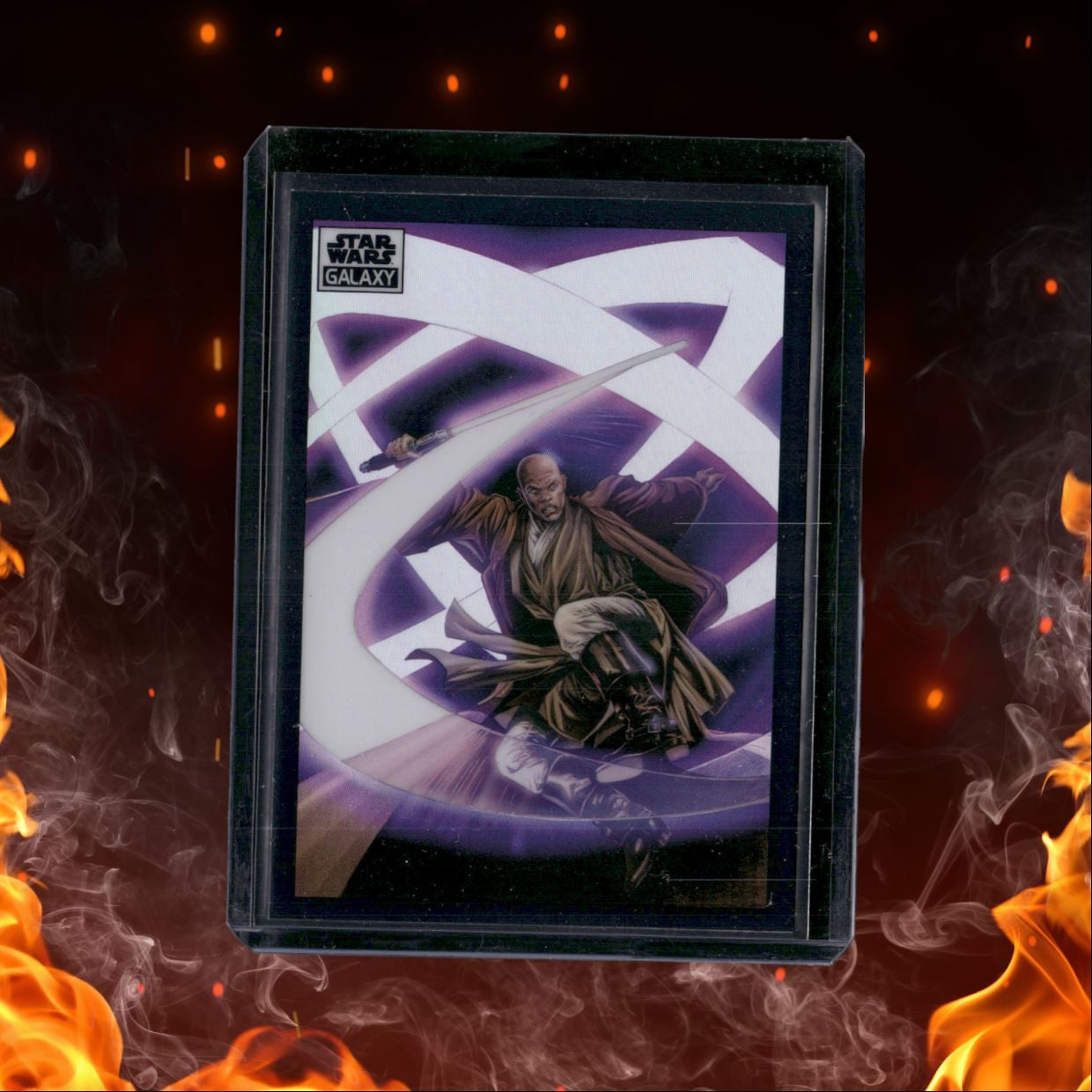 2022 Topps Chrome Star Wars Galaxy Mace Windu's Barrage! Refractor #56