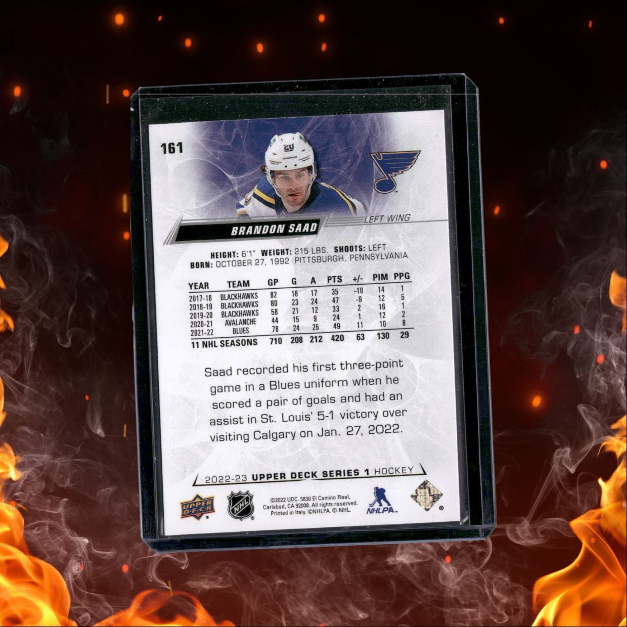 2022-23 Upper Deck Brandon Saad Exclusive 100/100 #161