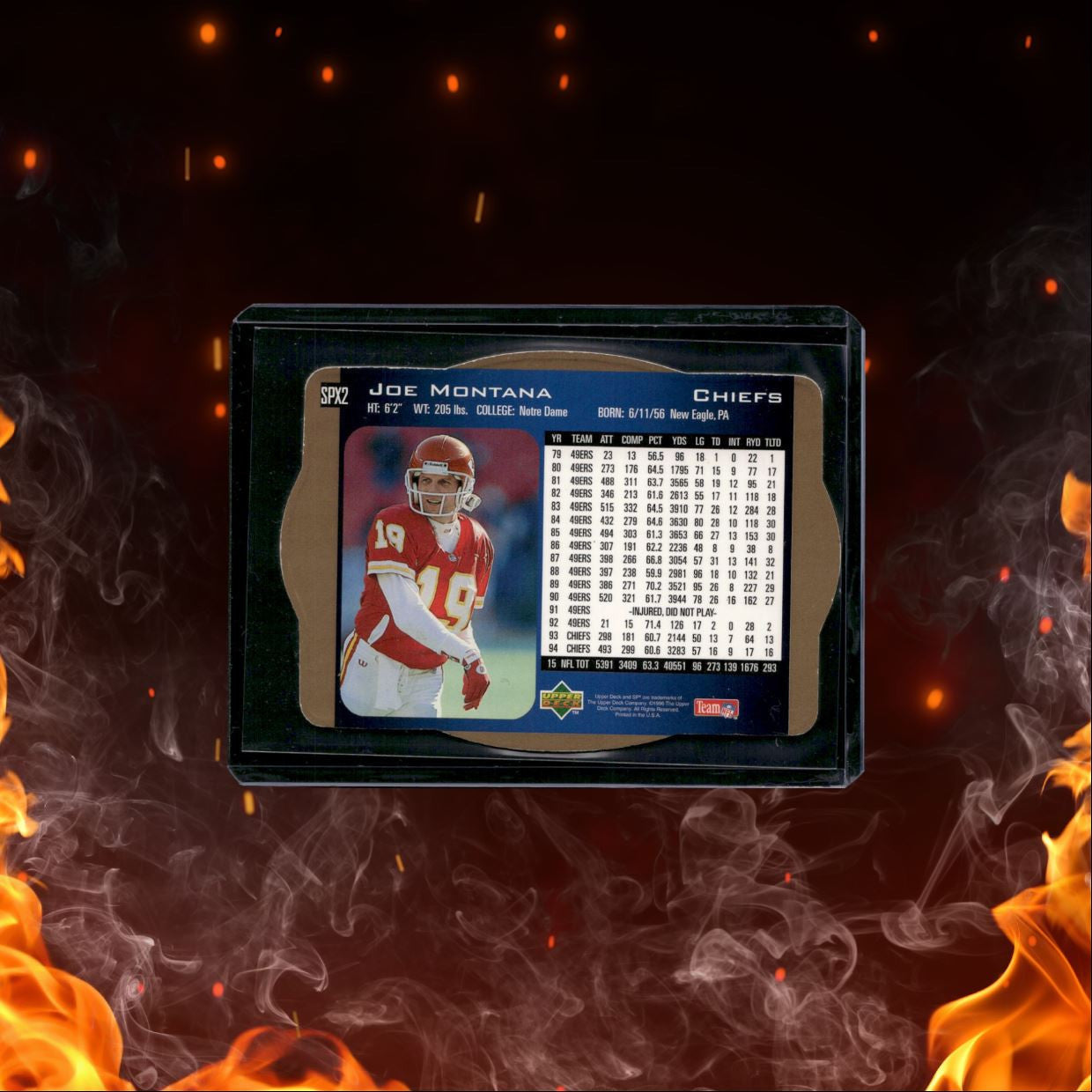 1995 Upper Deck SPx Joe Montana Hologram Die-Cut #SPX2