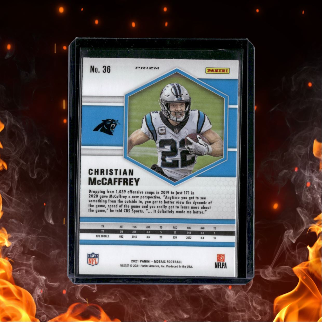 2021 Panini Mosaic Christian McCaffrey Silver Prizm #36