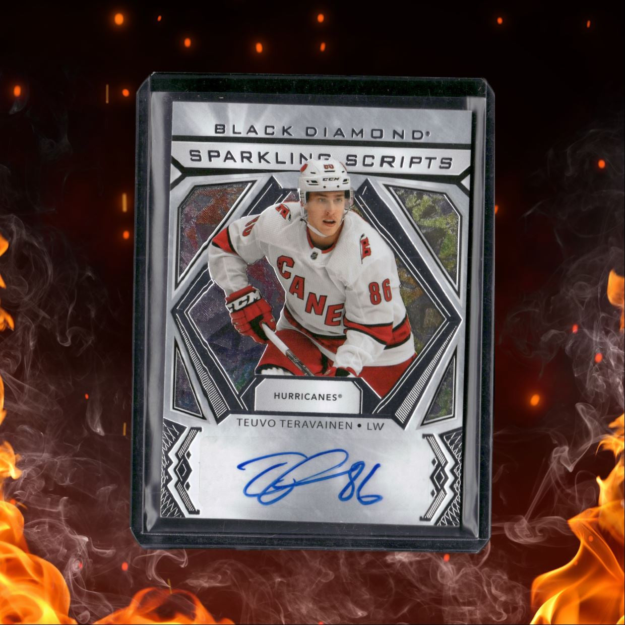 2020-21 Upper Deck Black Diamond Teuvo Teravainen Sparkling Scripts Auto #SC-TT