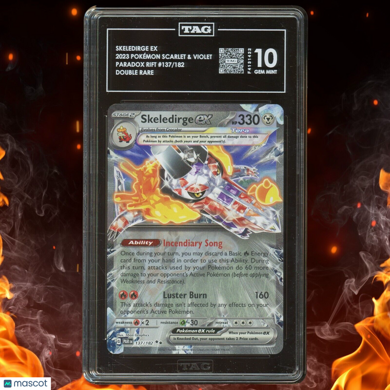 Pokemon Paradox Rift SKELEDIRGE EX Double Rare 137/182 TAG 10