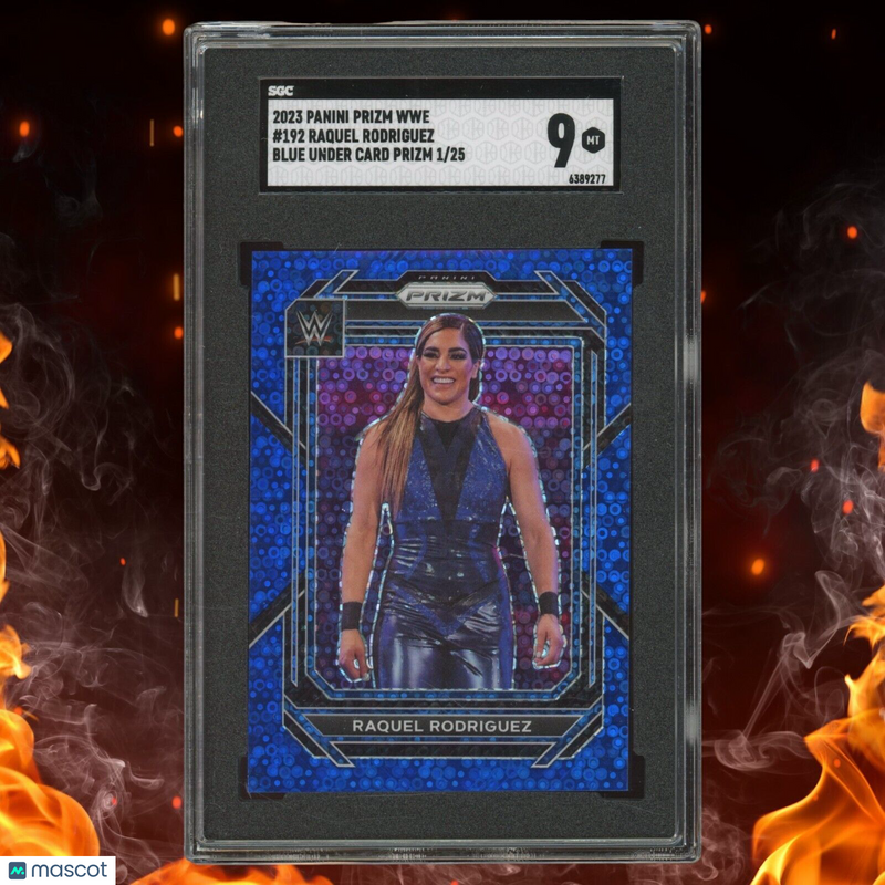 2023 Panini Prizm WWE RAQUEL RODRIGUEZ 1/25 Blue Under Card Prizm SGC 9