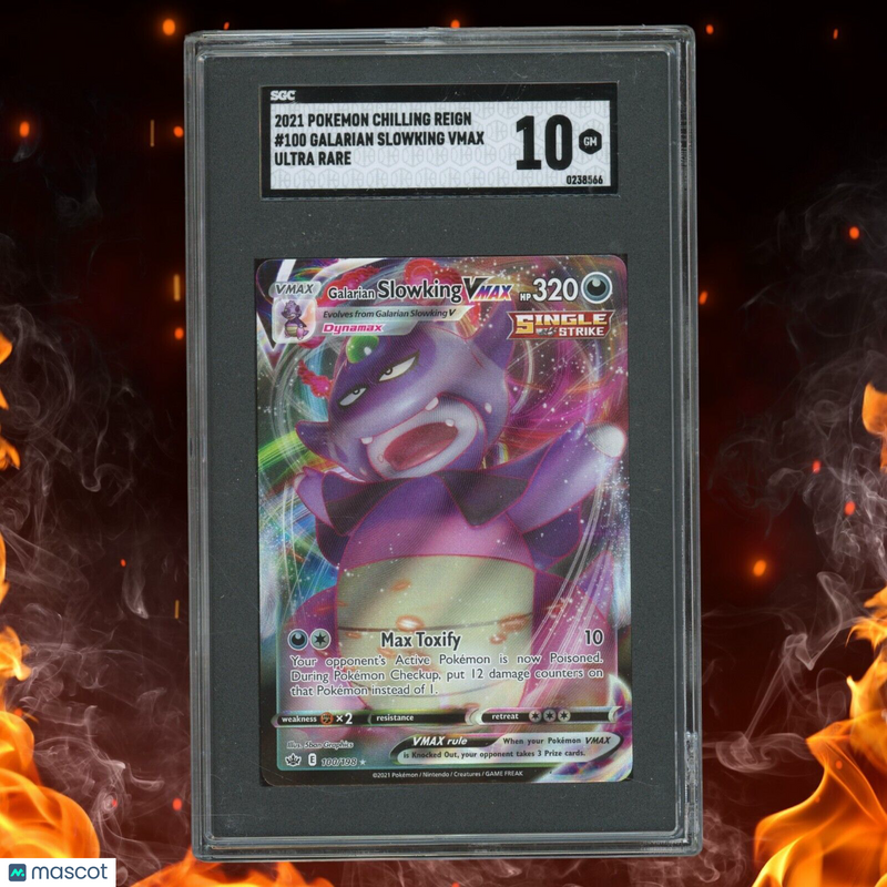 Pokemon Chilling Reign GALARIAN SLOWKING VMAX Ultra Rare SGC 10 100/198