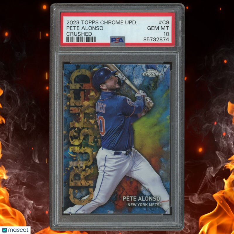 2023 Topps Chrome Update PETE ALONSO Crushed PSA 10