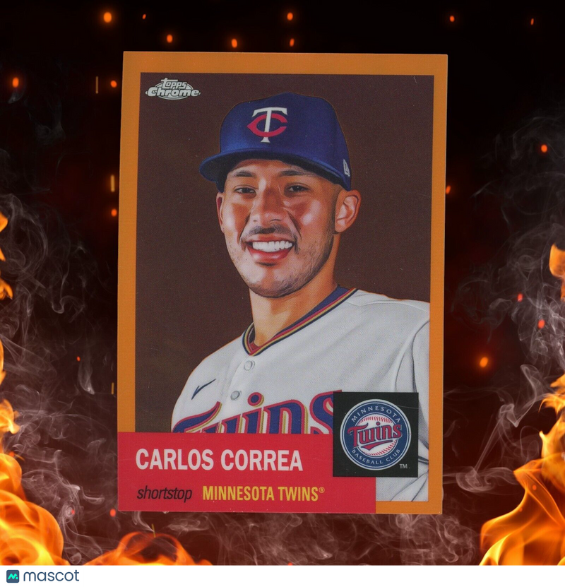 2022 Topps Chrome Platinum CARLOS CORREA /25 Orange Refractor