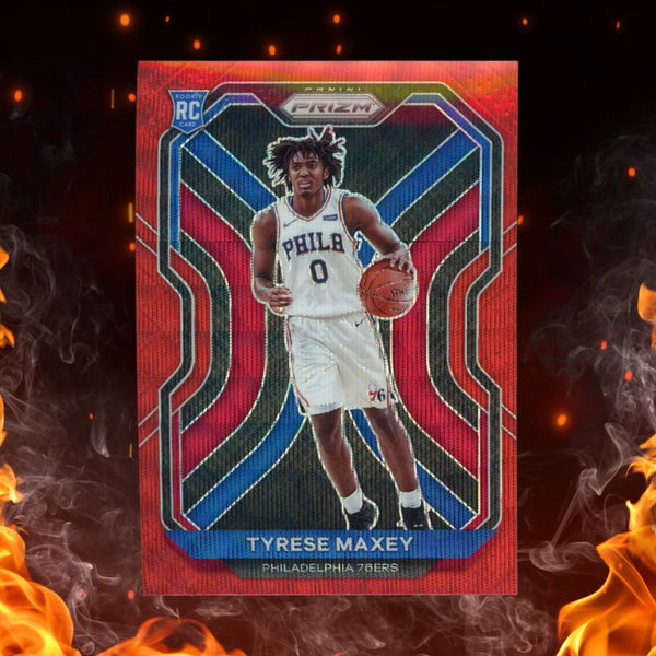 2020-21 Panini Prizm Tyrese Maxey Rookie Ruby Wave #256 Rc