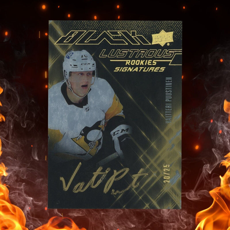 2022-23 Upper Deck Spx Valtteri Puustinen Rookie Auto Black Lustrous /25 Gold