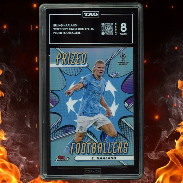 2022 Topps Finest Ucc Erling Haaland Prized Footballers Tag 8 #pf-15
