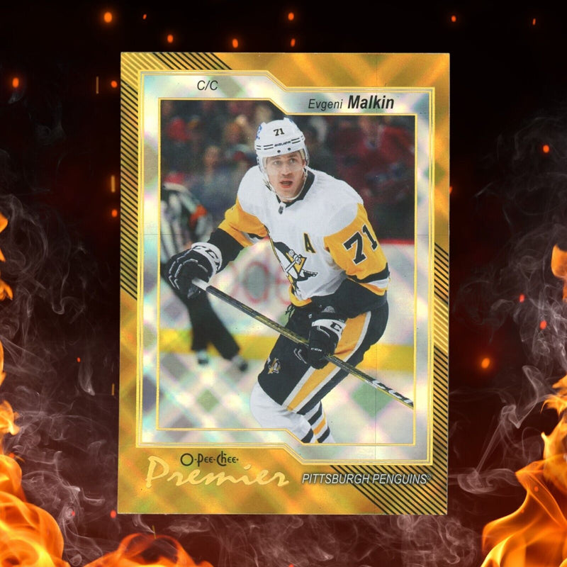 2023-24 o-pee-chee premier evgeni malkin /75 pattern foilboard