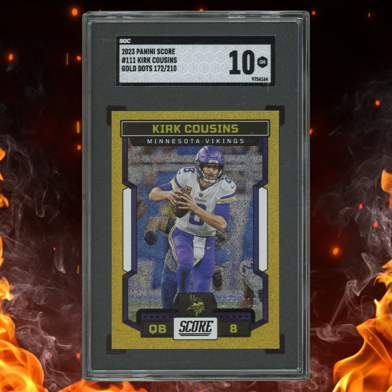 2023 panini score kirk cousins /210 gold dots sgc 10