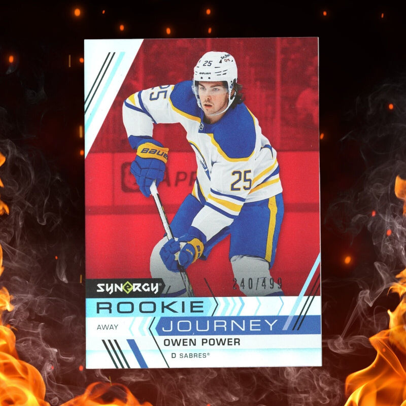 2022-23 upper deck synergy owen power rookie journey away /499 red