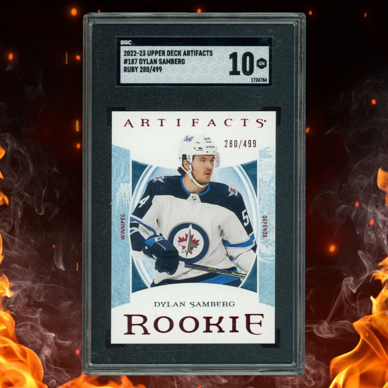 2022-23 Upper Deck Artifacts Dylan Samberg Rookie /499 Ruby Sgc 10