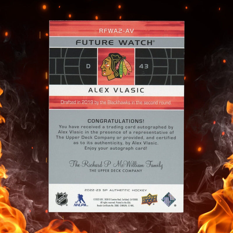 2022-23 Sp Authentic Alex Vlasic Retro Future Watch Auto /399