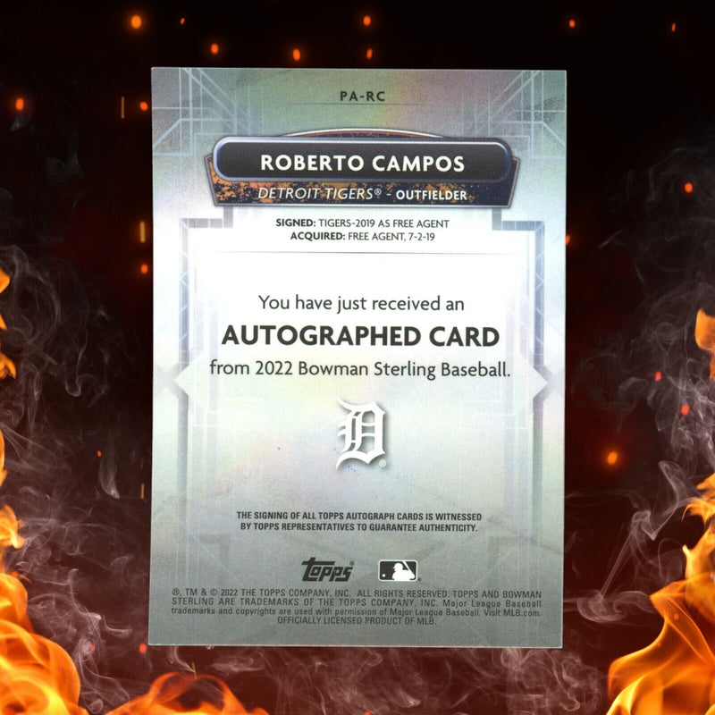 2022 bowman sterling baseball roberto campos auto /99 speckle refractor