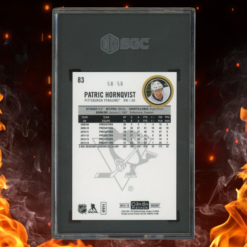 2014-15 O-pee-chee Platinum Patric Hornqvist Seismic Gold 50/50 Sgc 10