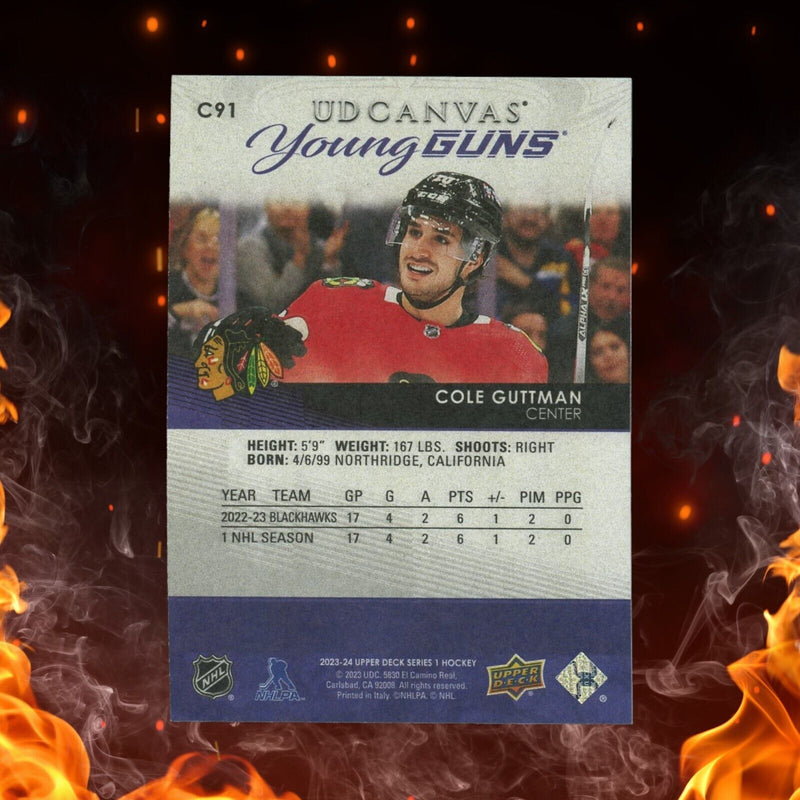 2023-24 Upper Deck Cole Guttman Young Guns Canvas Rookie