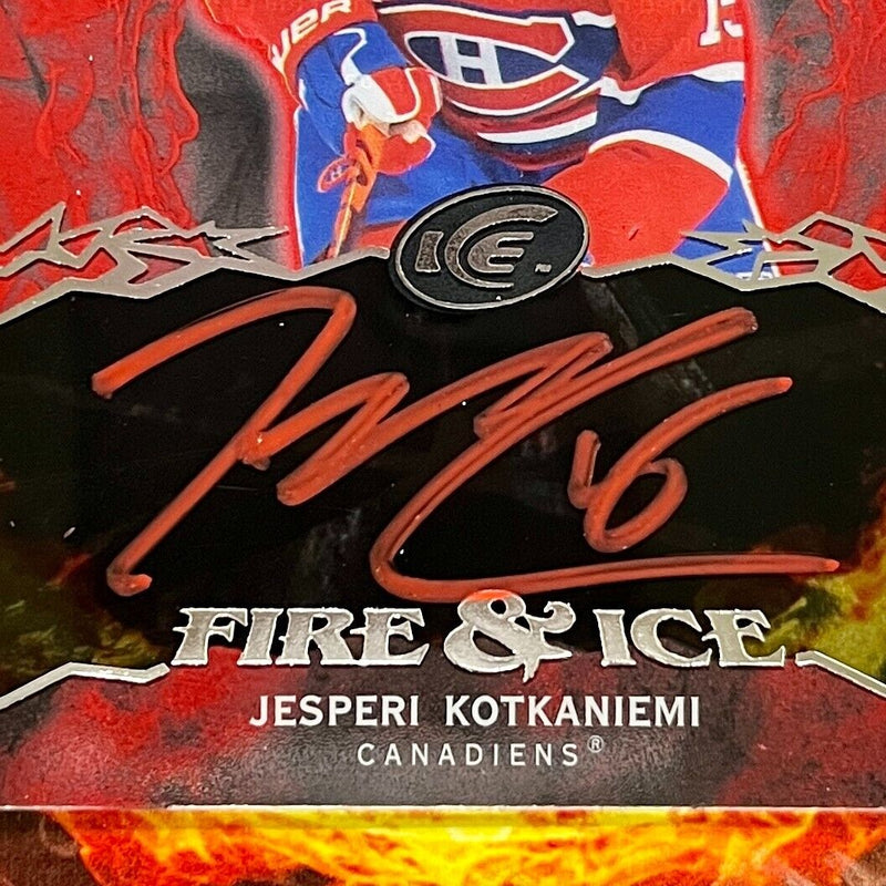 2019-20 Upper Deck Ice Jesperi Kotkaniemi Autograph Red Ink Fire & Ice Ssp 1:360